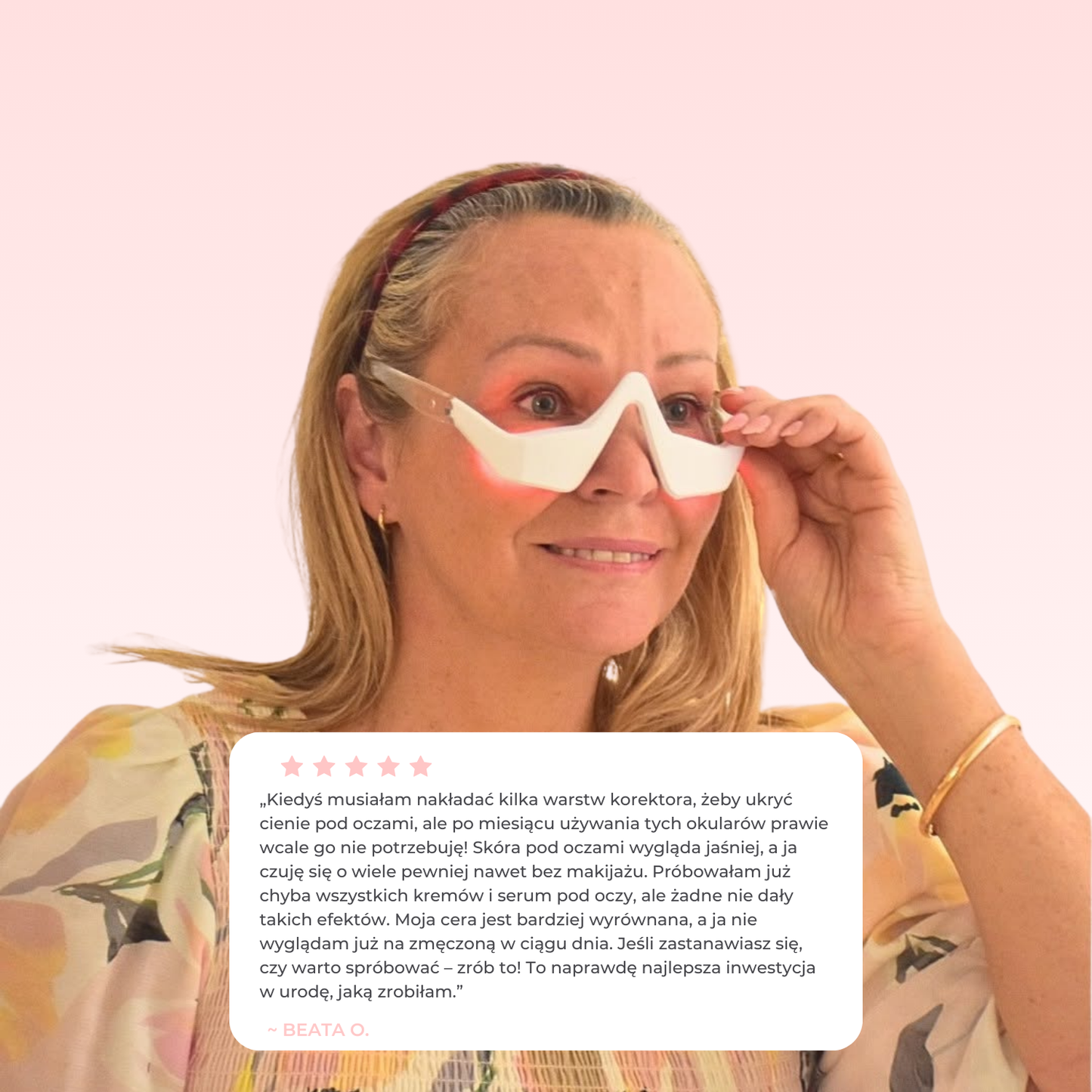 Okulary Glow Lane pod oczy z czerwonym światłem LED